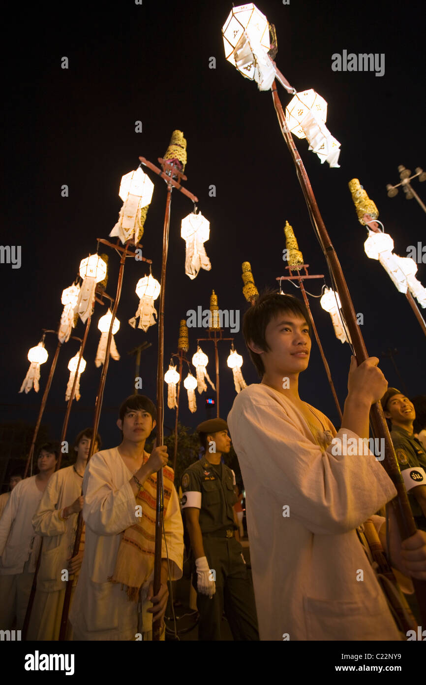 Loi Krathong festival parade.  Chiang Mai, Chiang Mai, Thailand Stock Photo