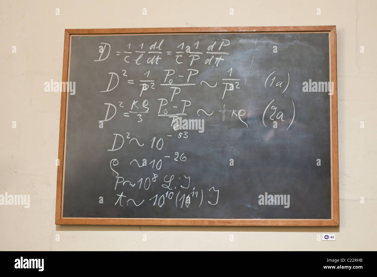 Einstein's blackboard in the Museum of the History of Science in Oxford  Stock Photo - Alamy