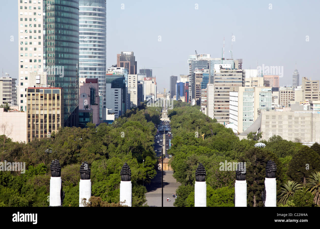 Paseo De La Reforma Mexico City Stock Photo