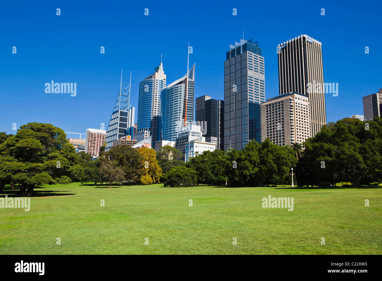 Sydney city buildings reach skyward Stock Photo