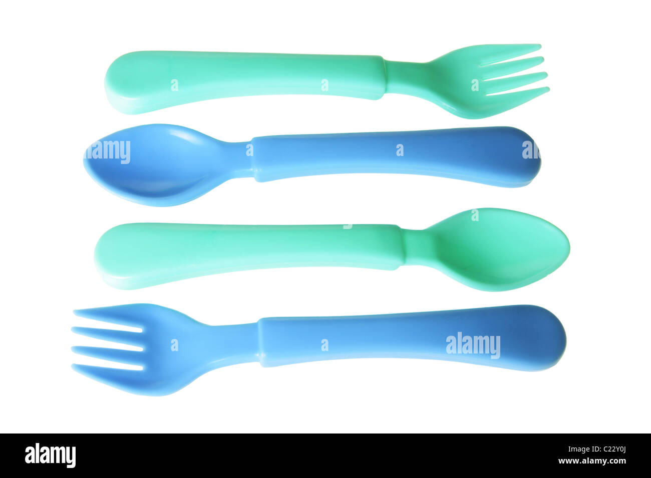 Baby Forks and Spoons Stock Photo Alamy