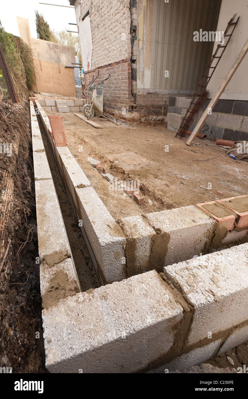 Self build home extension project building extra rooms, office space