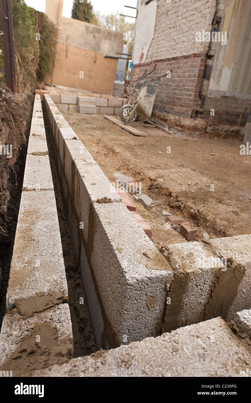 Self build home extension project building extra rooms, office space