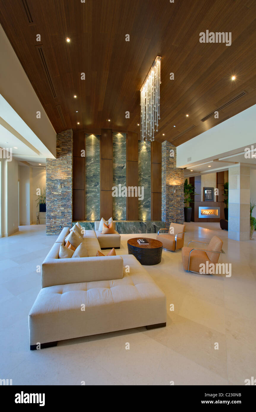 Living room interior with modern lighting and furniture Stock Photo Alamy