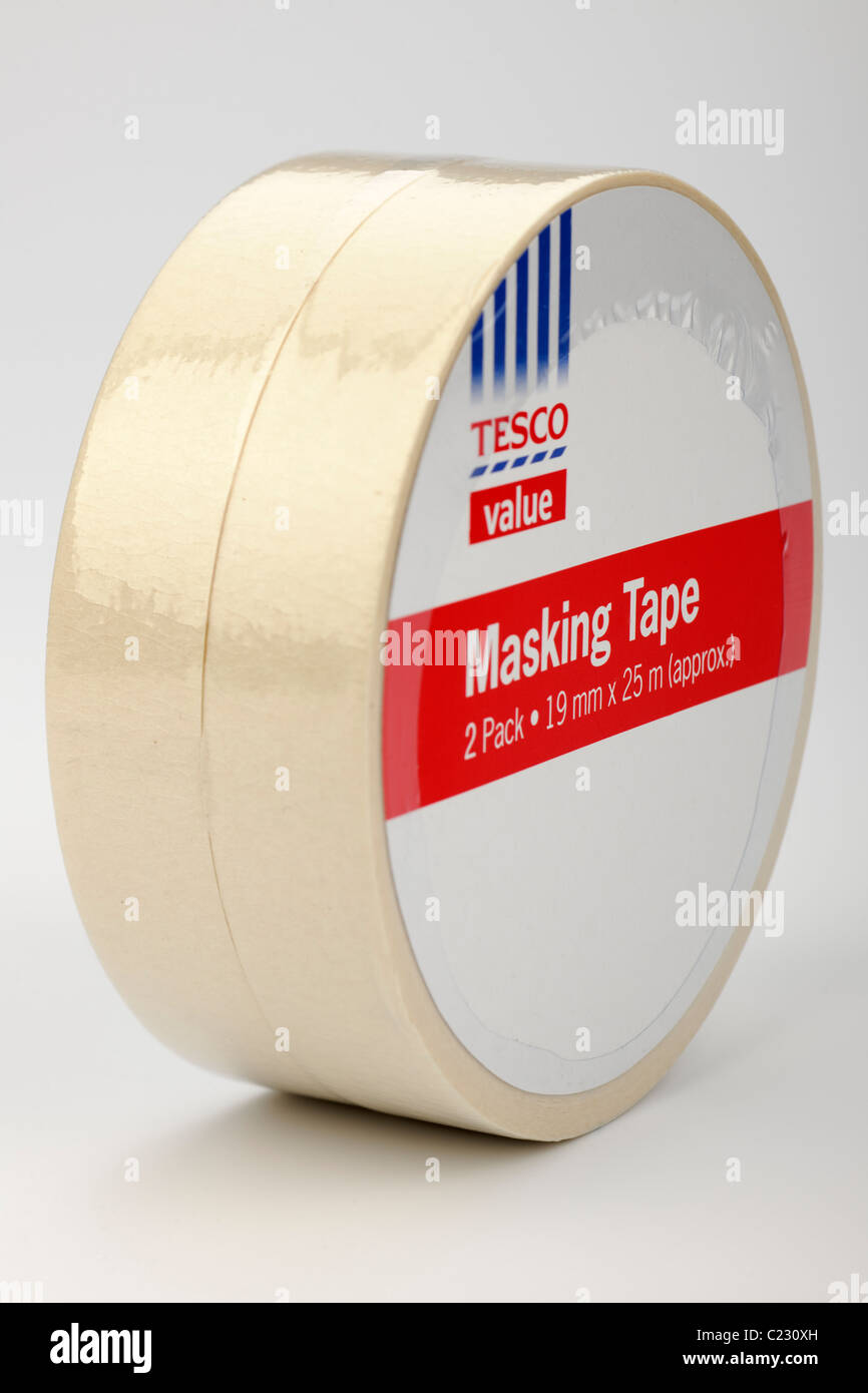 Two roll pack of Tesco masking tape Stock Photo Alamy