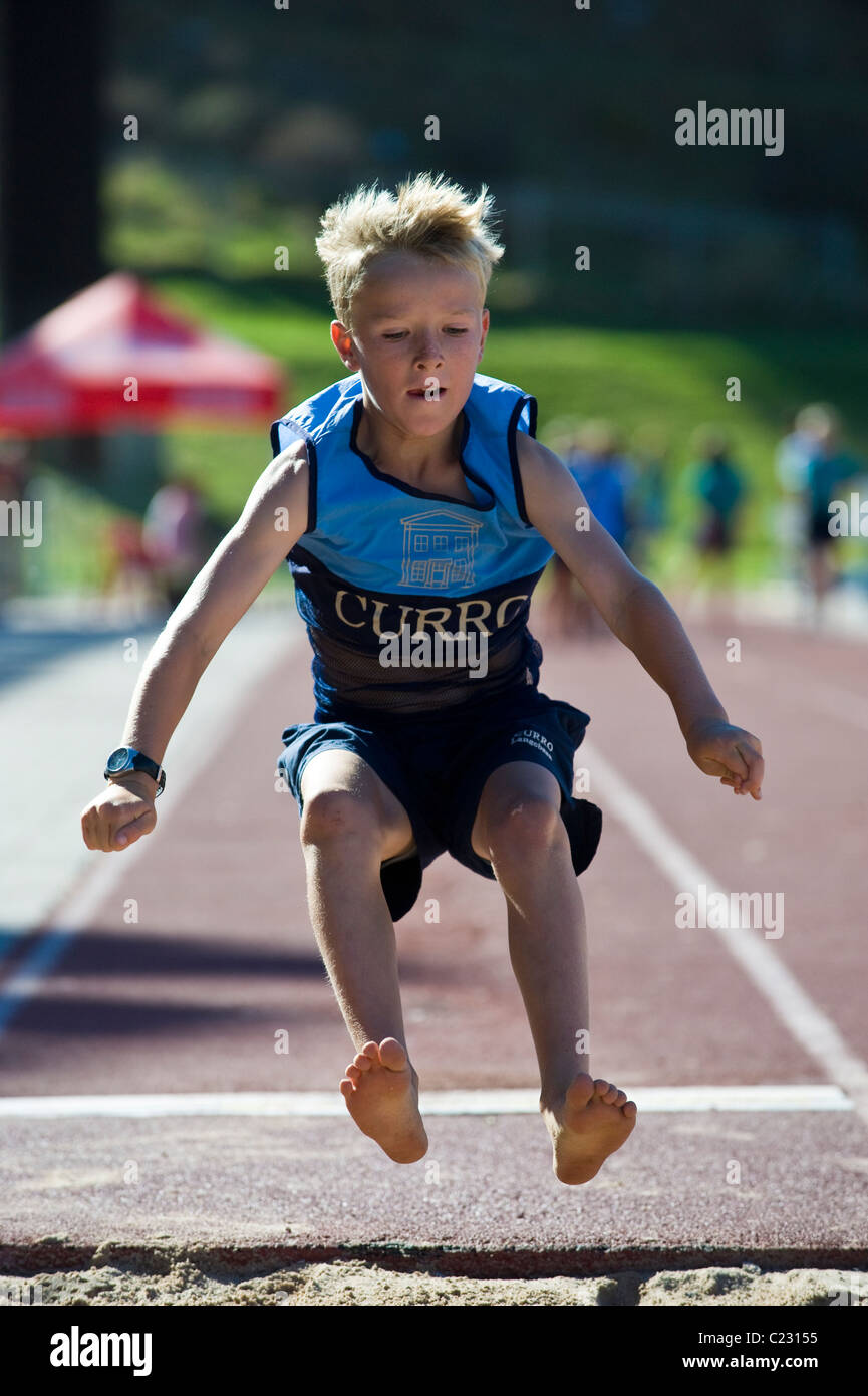 South African school boy in a long jump competition, Bellvile, Western