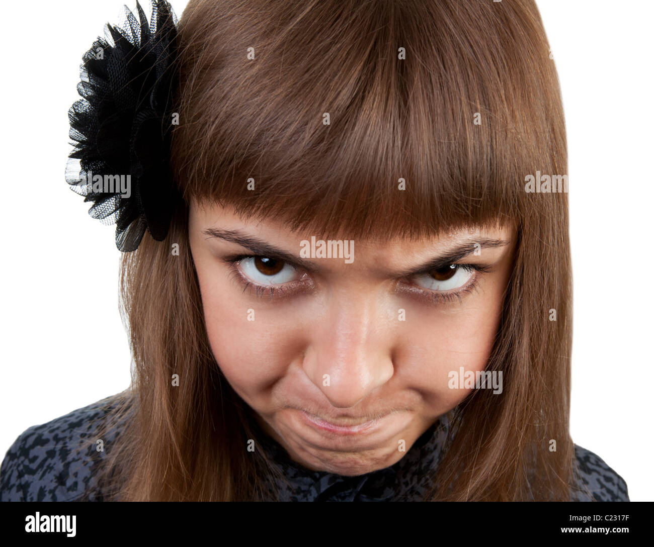 portrait of a young beautiful girl isolated on white background Stock ...