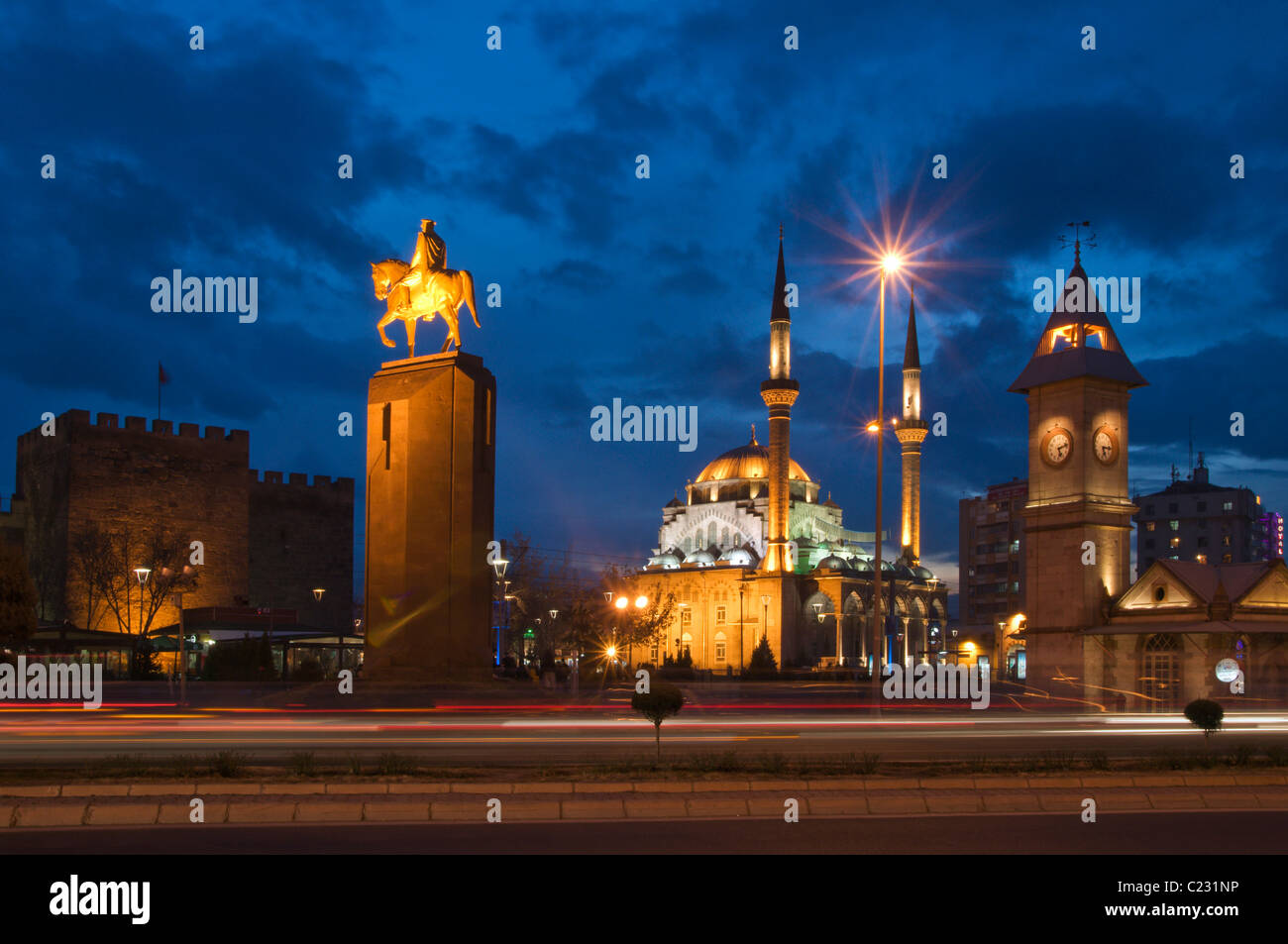Cumhuriyet meydani Square in Kayseri,Central Anatolia Of Turkey Stock Photo