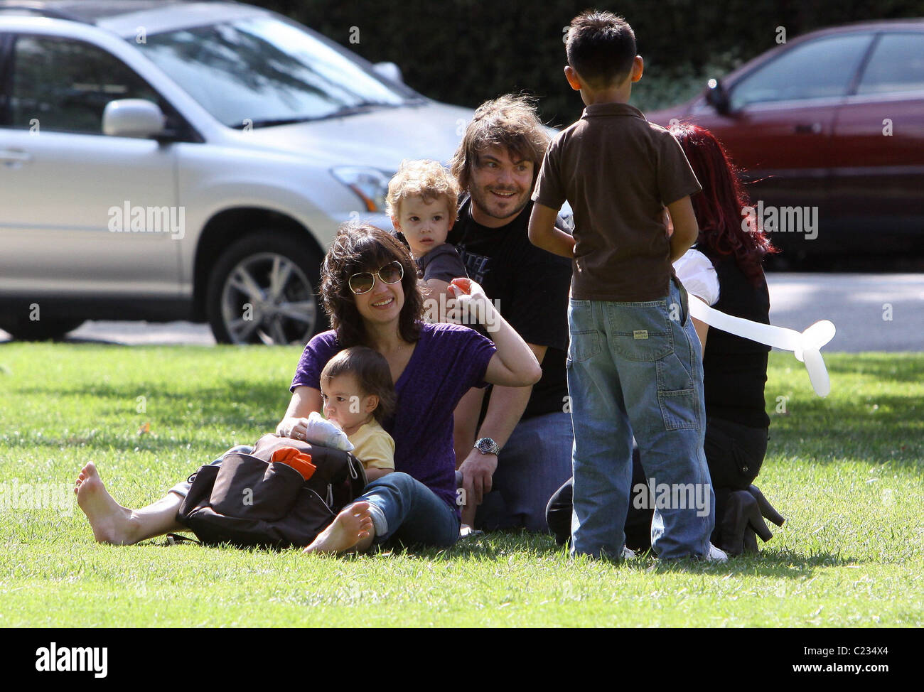 Jack Black with his son Samuel Black at Coldwater Park Los Angeles,  California - 11.10.09 Stock Photo - Alamy