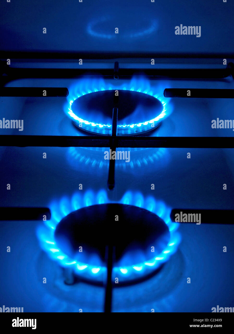 Gas stove flame Stock Photo Alamy