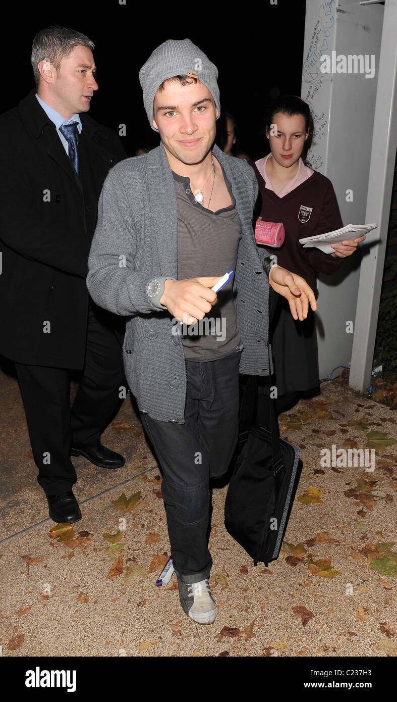 X Factor finalist Joseph McElderry arriving back at The X Factor House
