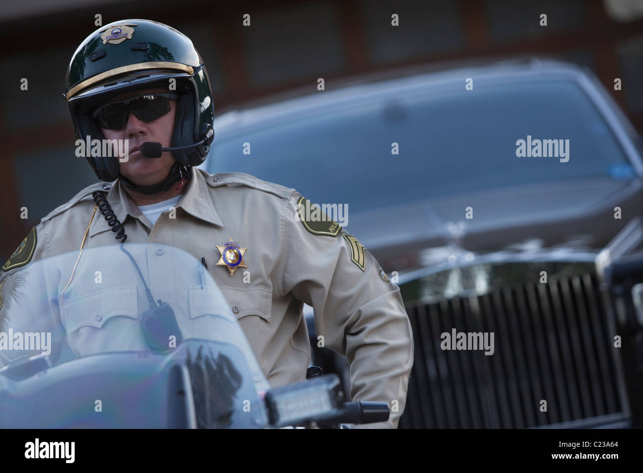 Patrol officerpolice escort Stock Photo Alamy