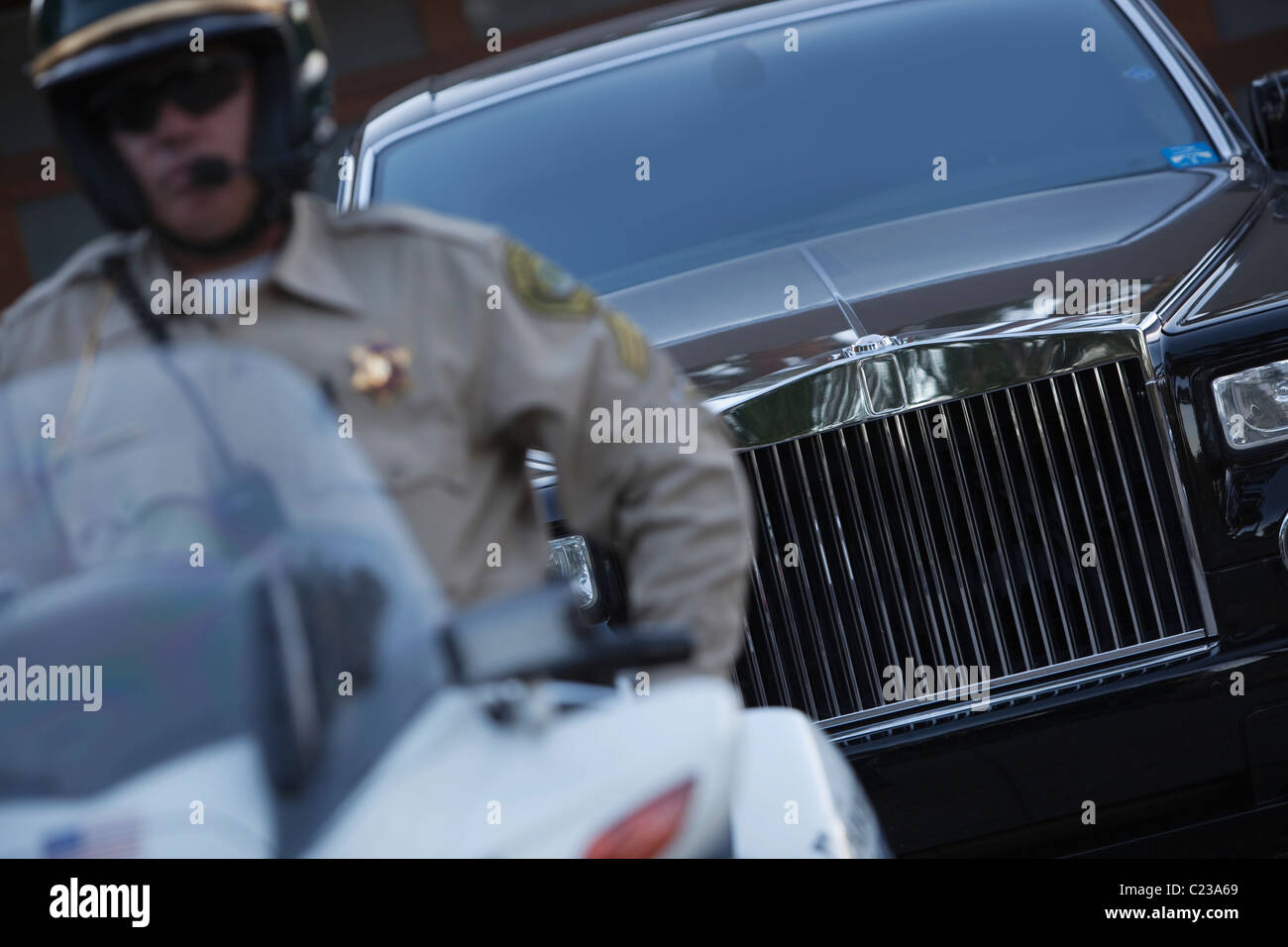 Patrol officerpolice escort Stock Photo Alamy