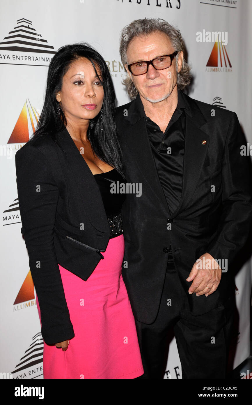 Wanda De Jesus and Harvey Keitel The world premiere of 'the Ministers'  held at Lowes Lincoln Square New York City, USA - Stock Photo