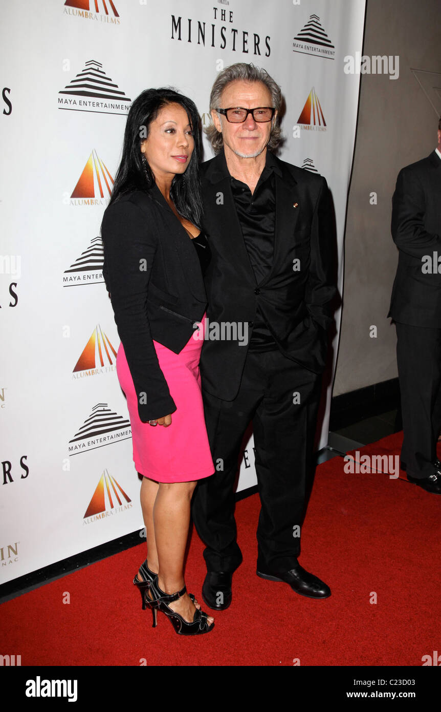 Wanda De Jesus and Harvey Keitel The world premiere of 'the Ministers'  held at Lowes Lincoln Square New York City, USA - Stock Photo