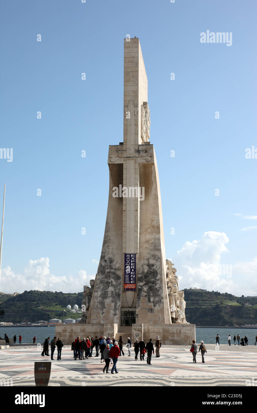 sightseers, Disdoveries Monument, Belem, Lisbon Stock Photo