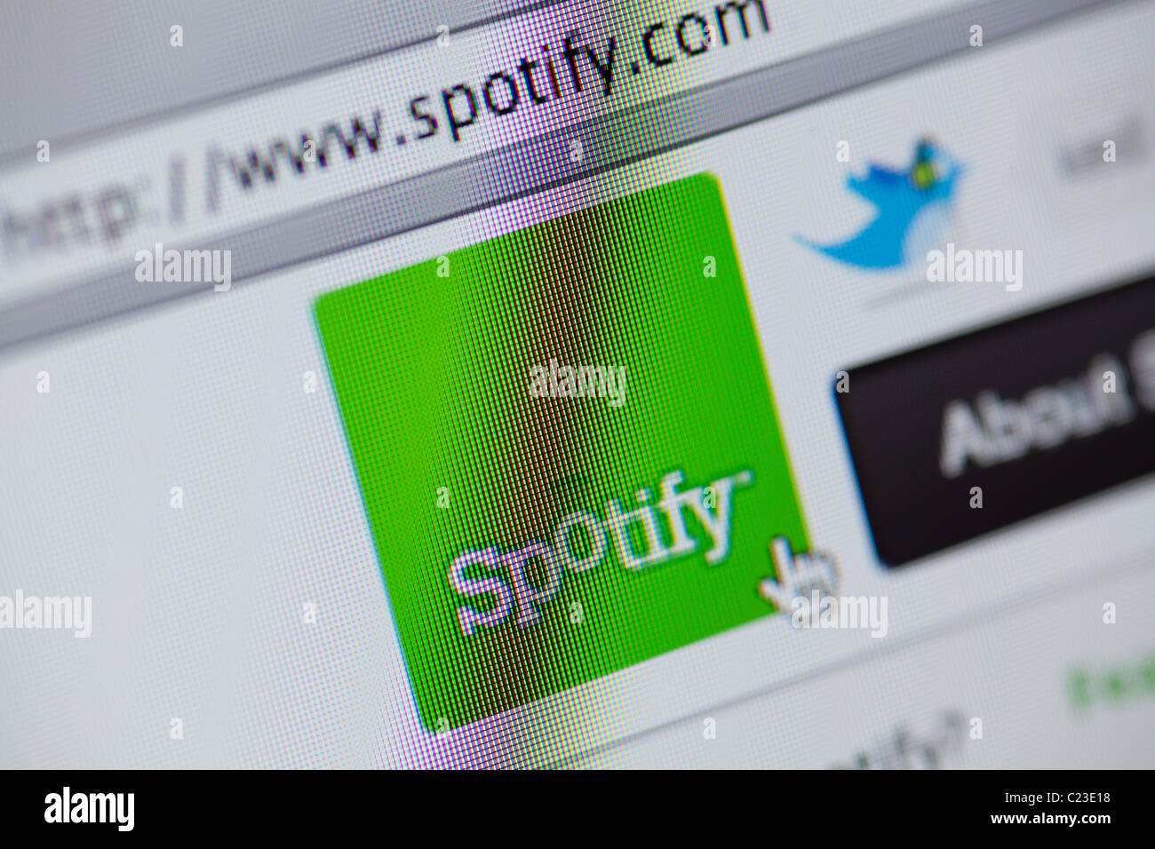 Spotify music download website Stock Photo