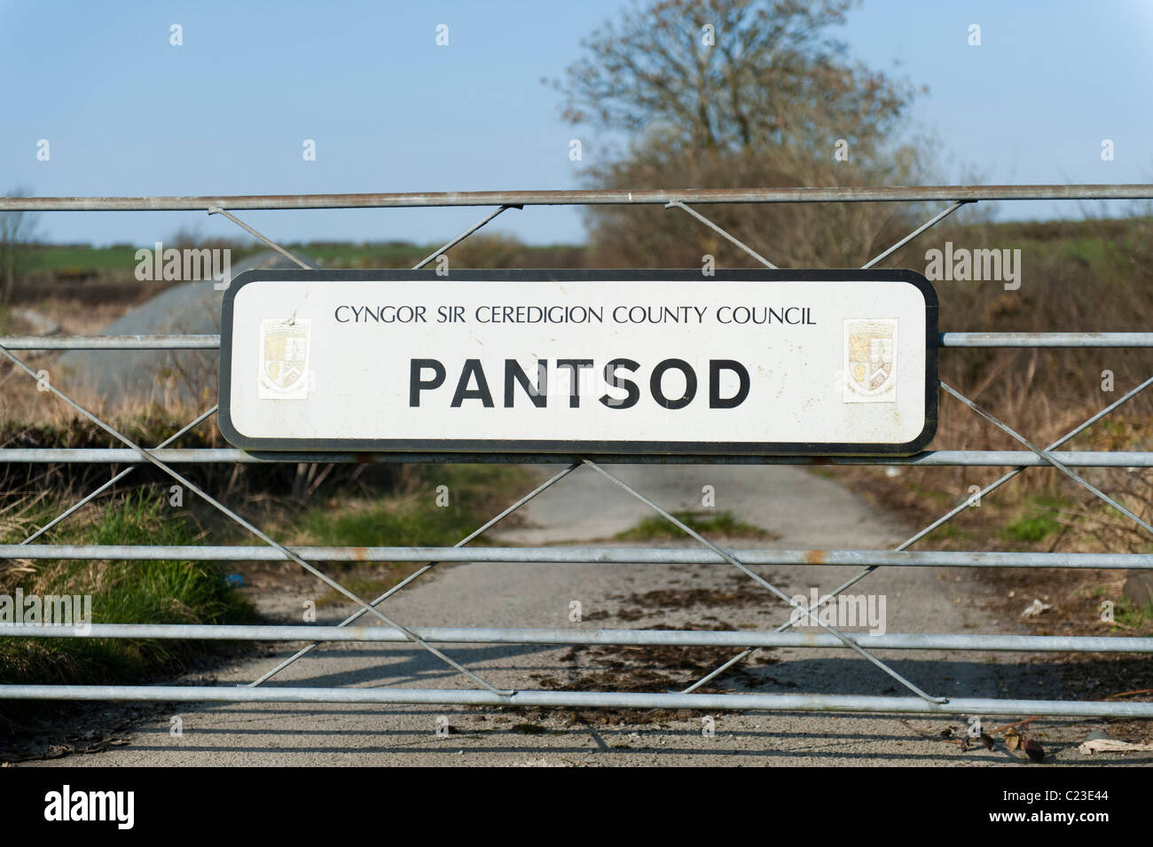 Pantsod - a strange odd funny bizarre welsh place name Stock Photo