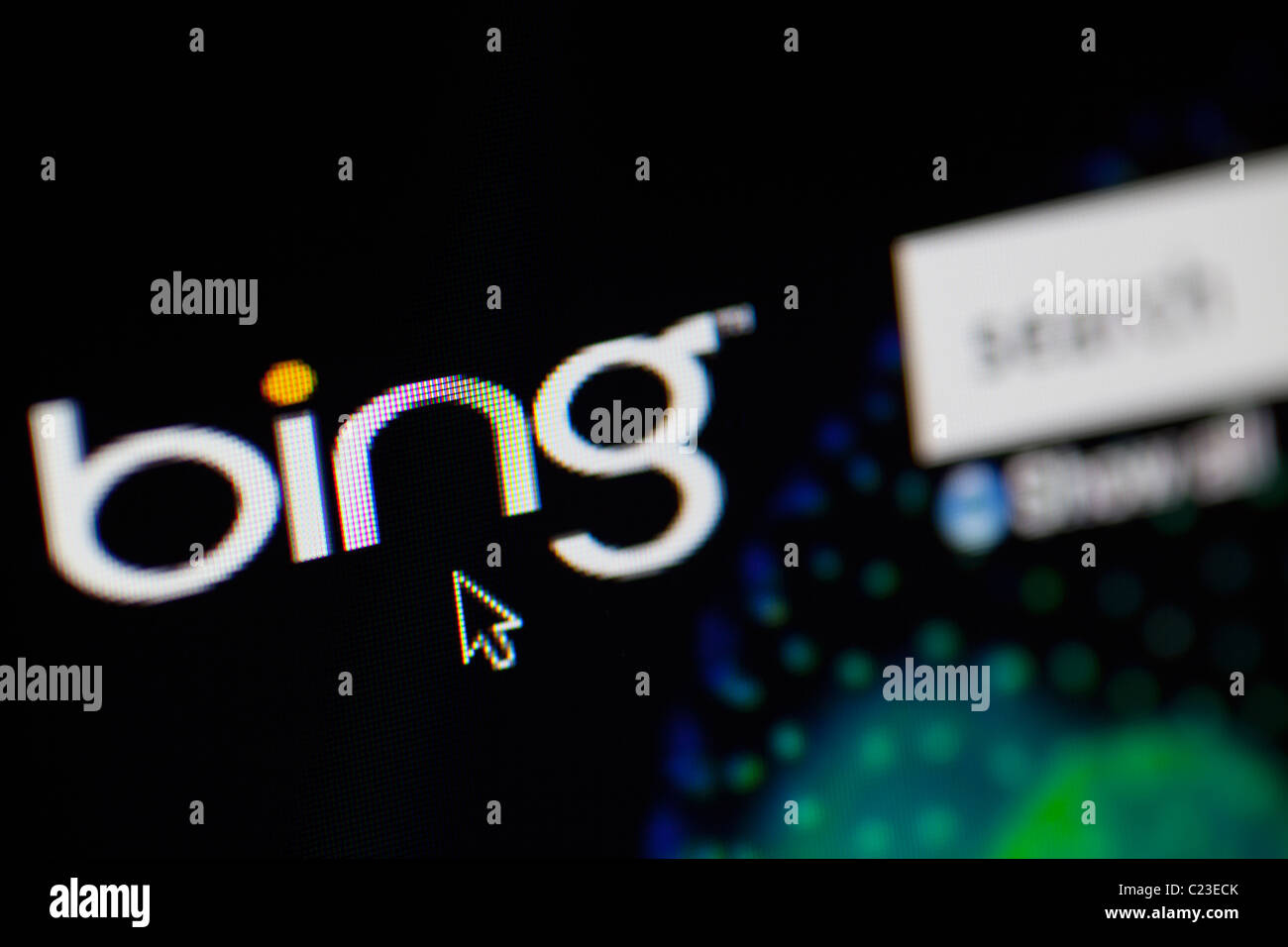 Bing internet search engine from Microsoft Stock Photo