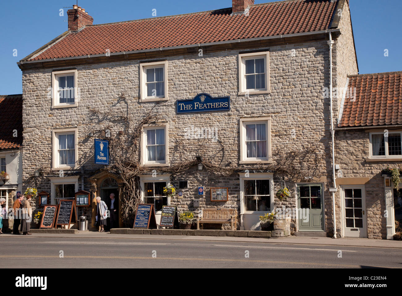 The Feathers Pub and Hotel, Market Place, Helmsley North Yorkshire Stock Photo