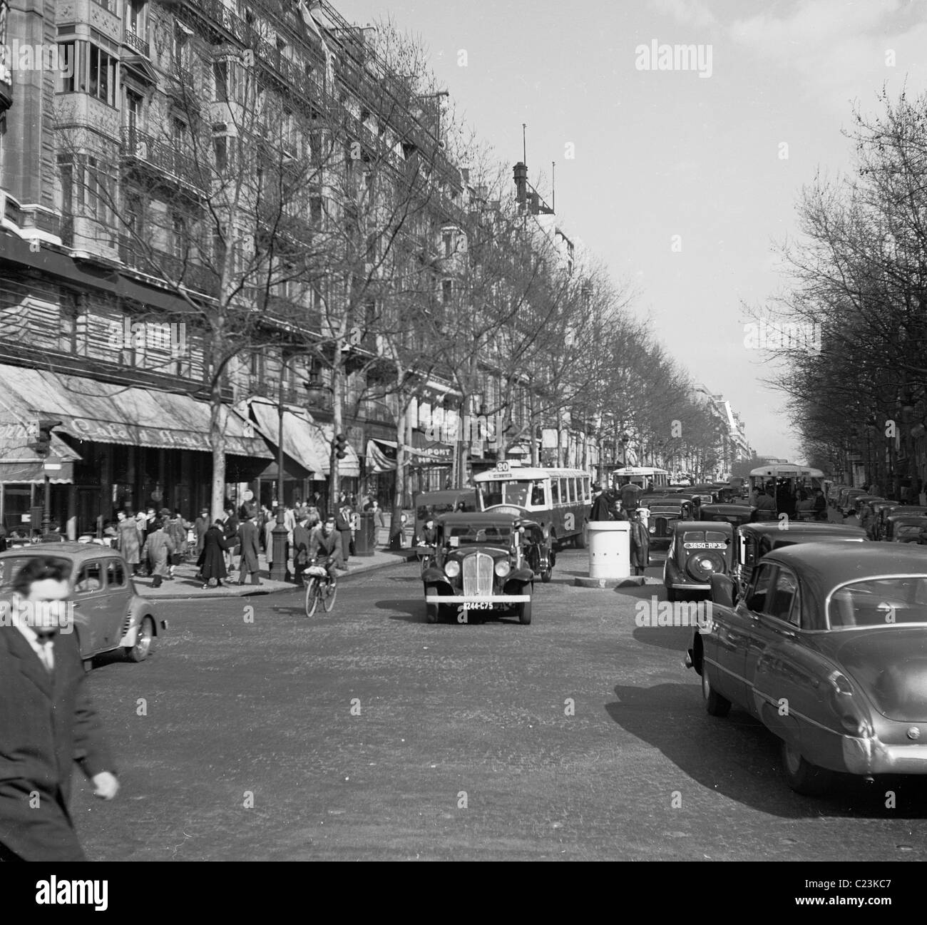 Paris, France, 1950s. An historical picture by J Allan Cash of a Stock