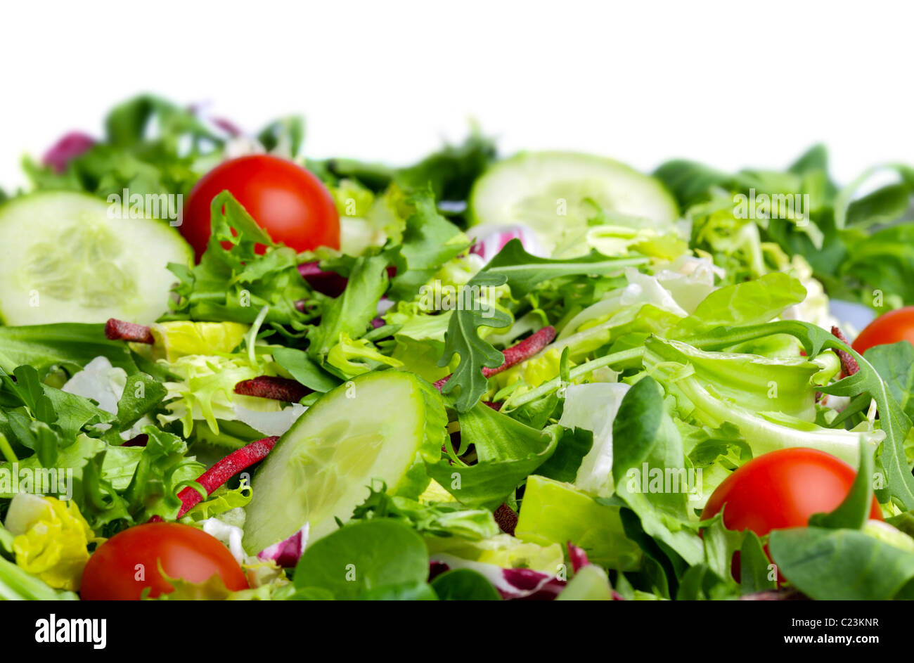 Salad on white background Stock Photo - Alamy