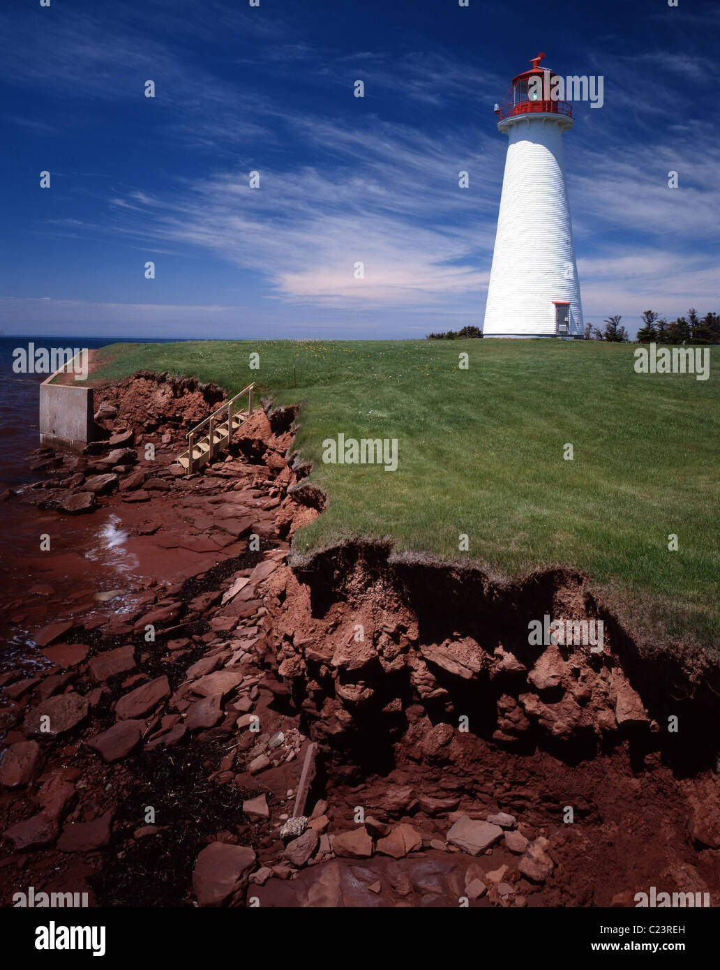 Point Prim Lighthouse Rocks Point Prim Lighthouse, Canada Stock Photo - Alamy