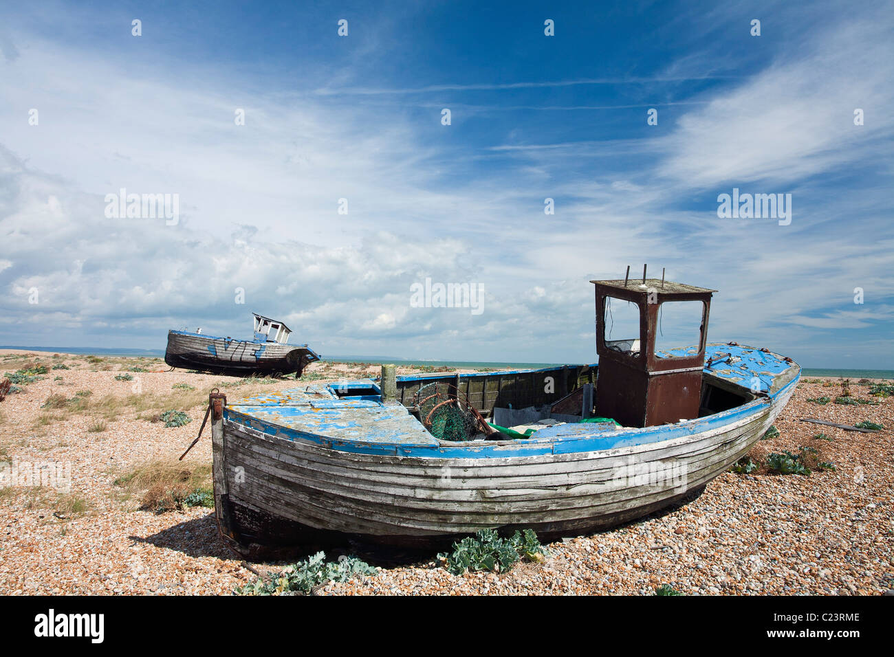 Fishing Boat on the Beach at Dungeness, Kent, England, UK Stock Photo ...