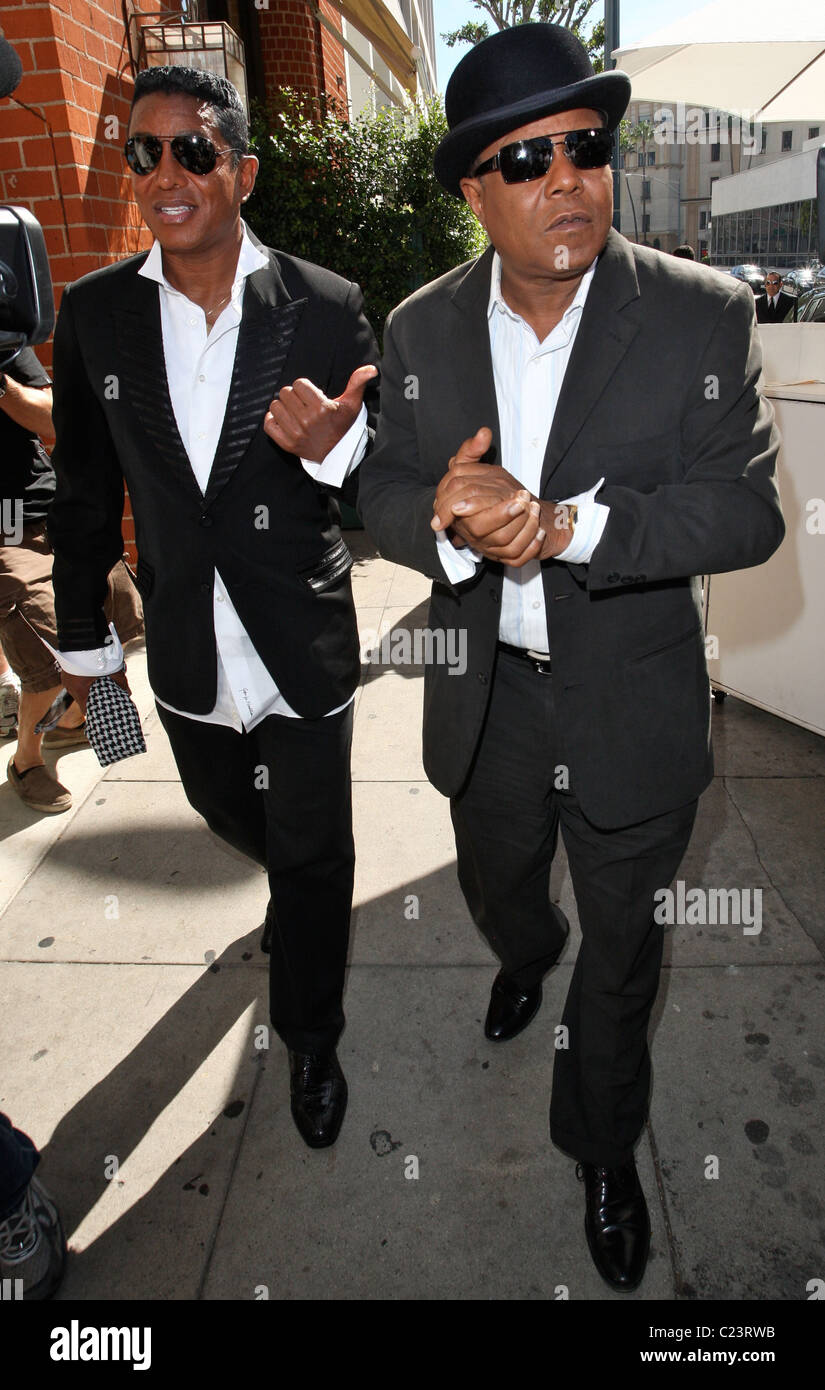 The Jackson Brothers, Jermaine Jackson and Tito Jackson arriving at Mr