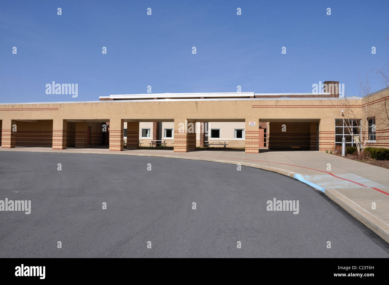 Exterior of a modern school building Stock Photo