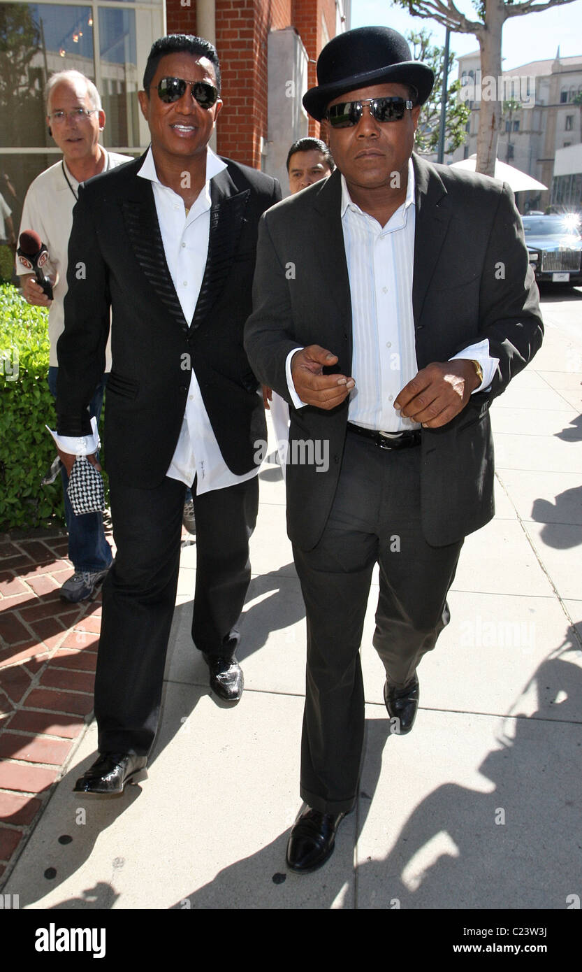 Jermaine and Tito Jackson arrive at Mr. Chow in Beverly Hills to meet ...