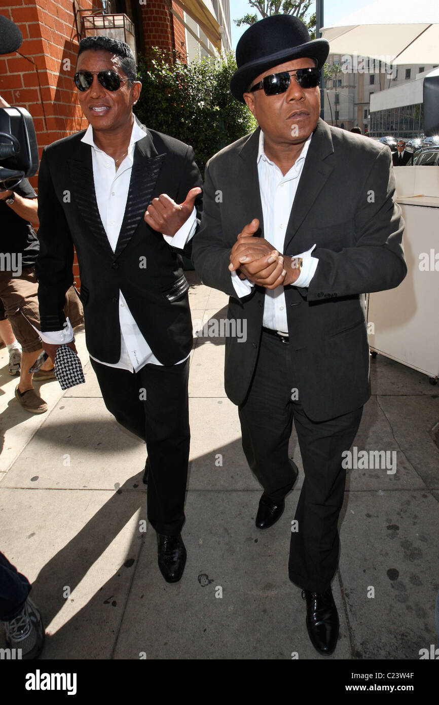 Jermaine and Tito Jackson arrive at Mr. Chow in Beverly Hills to meet ...
