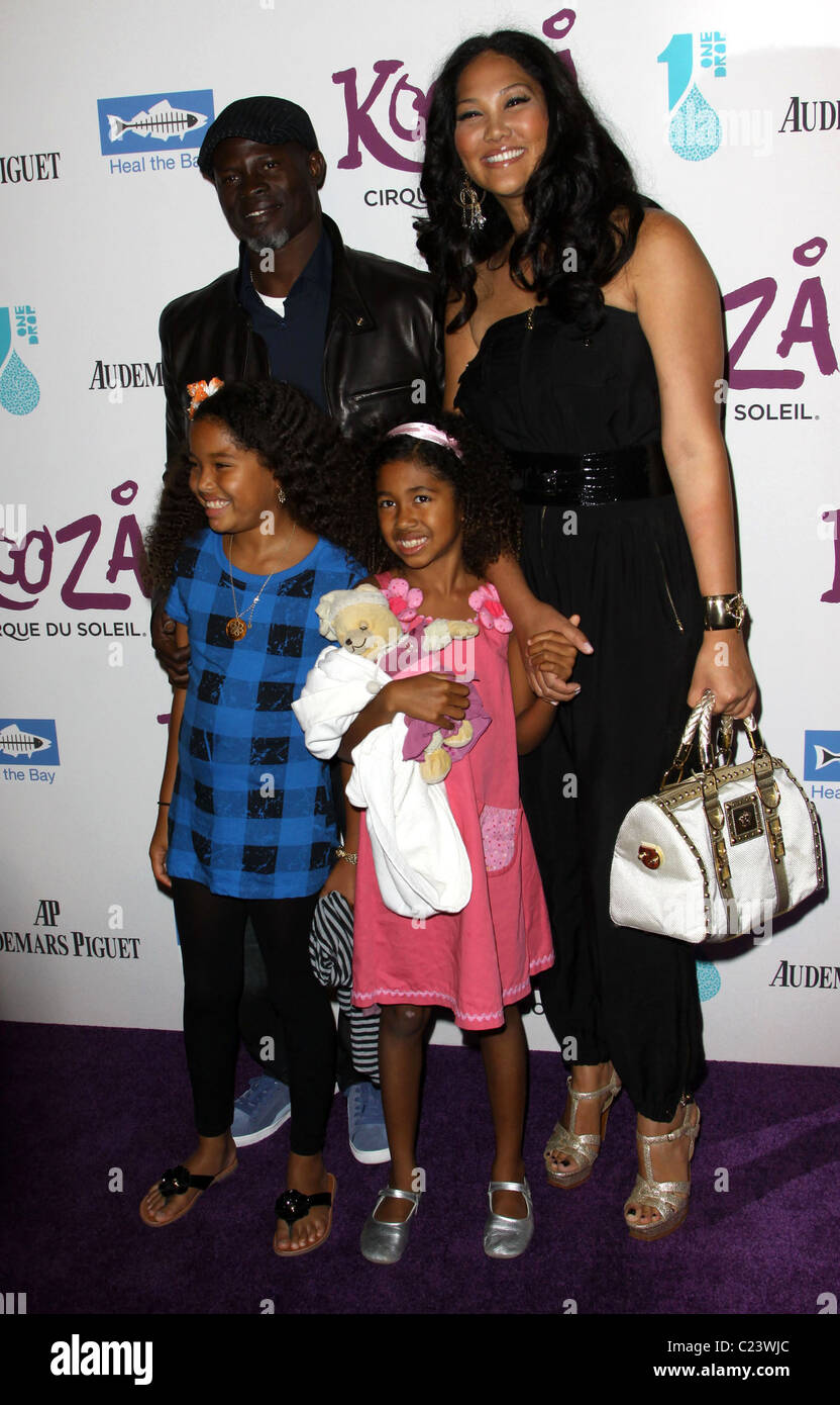Djimon Hounsou; Kimora Lee Simmons and Kids attending KOOZA, the big