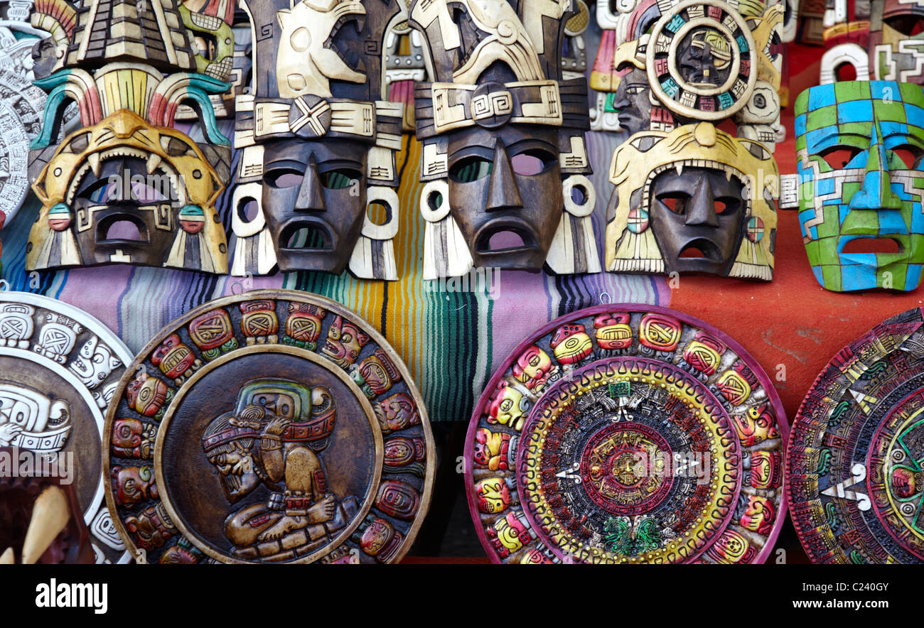 Mayan Artifacts For Sale At Chichen Itza Mexico Stock Photo Alamy