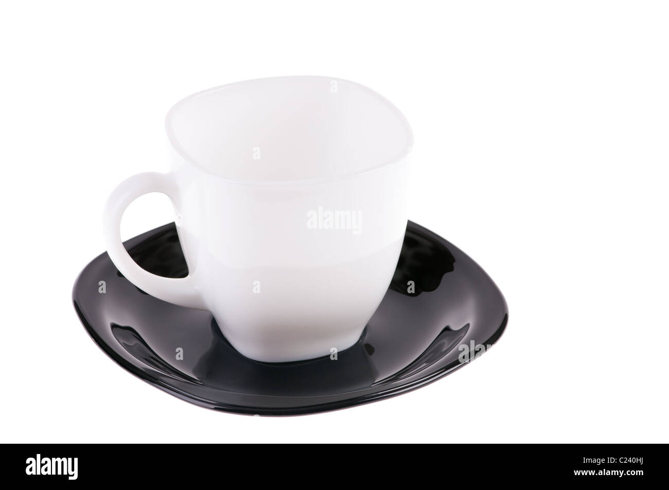 white cup and saucer isolated on white background Stock Photo - Alamy