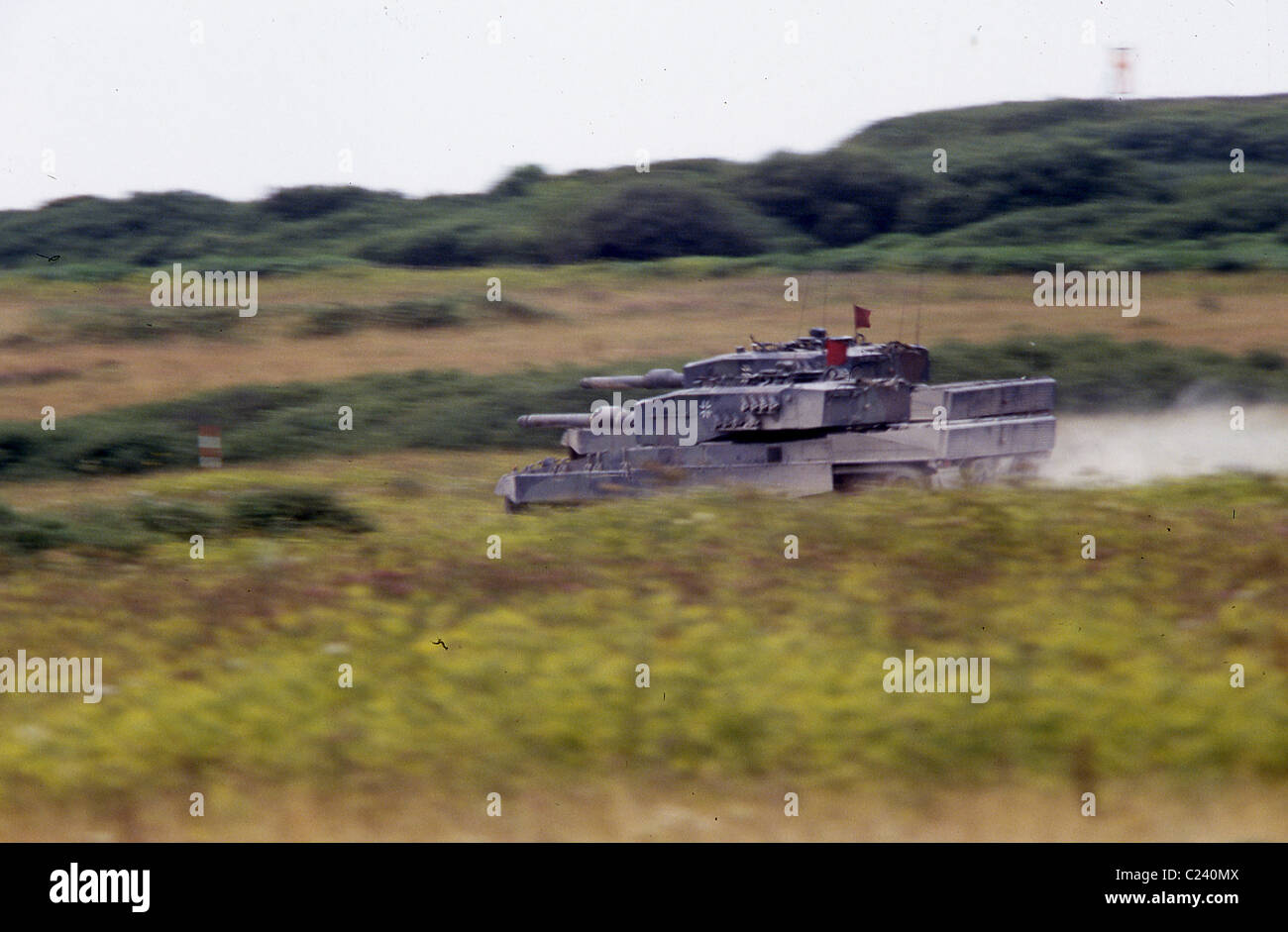 Leopard 2 German main battle tank on the rangers in west wales Stock Photo