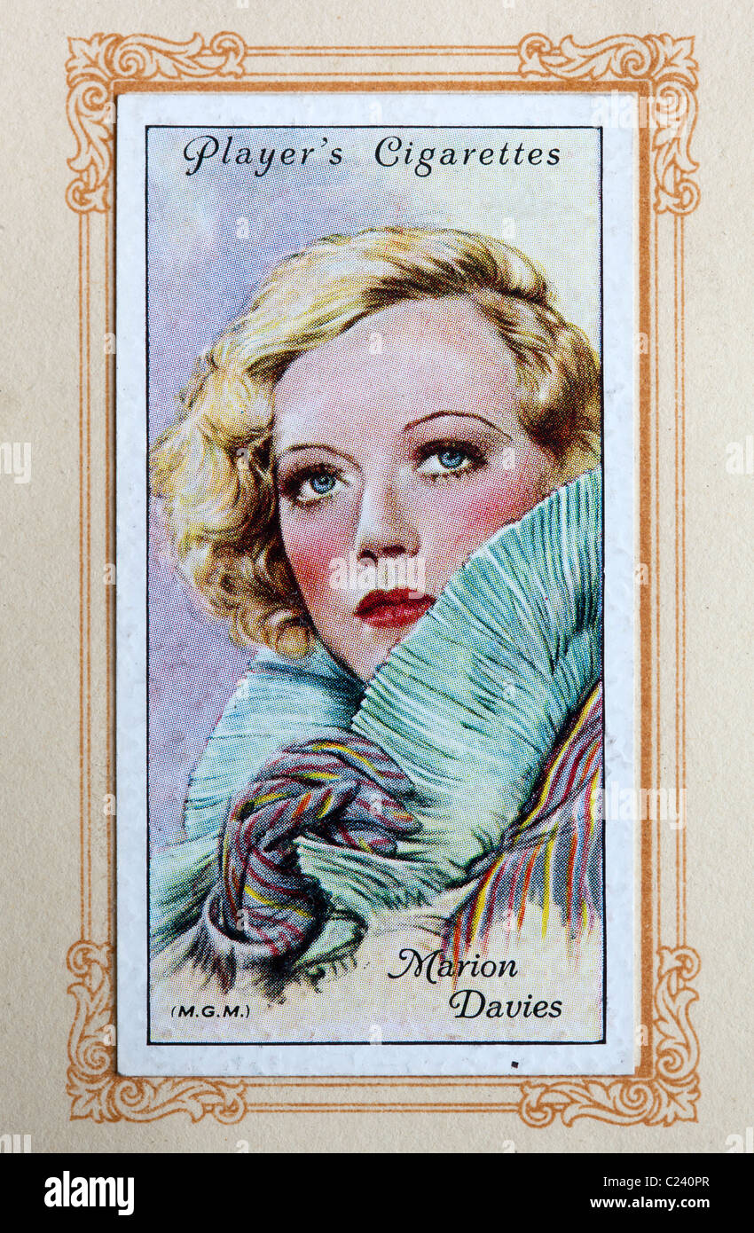 Vintage Players Cigarette Card of Marion Davies Stock Photo