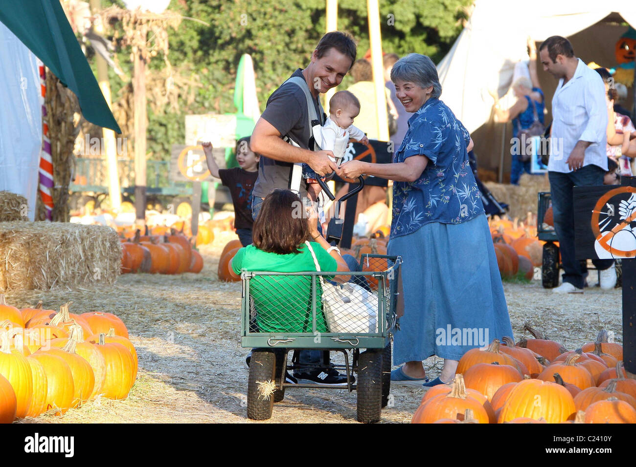 Chad Lowe and daughter Mabel Painter Lowe visit Mr. Bones Pumpkin Patch