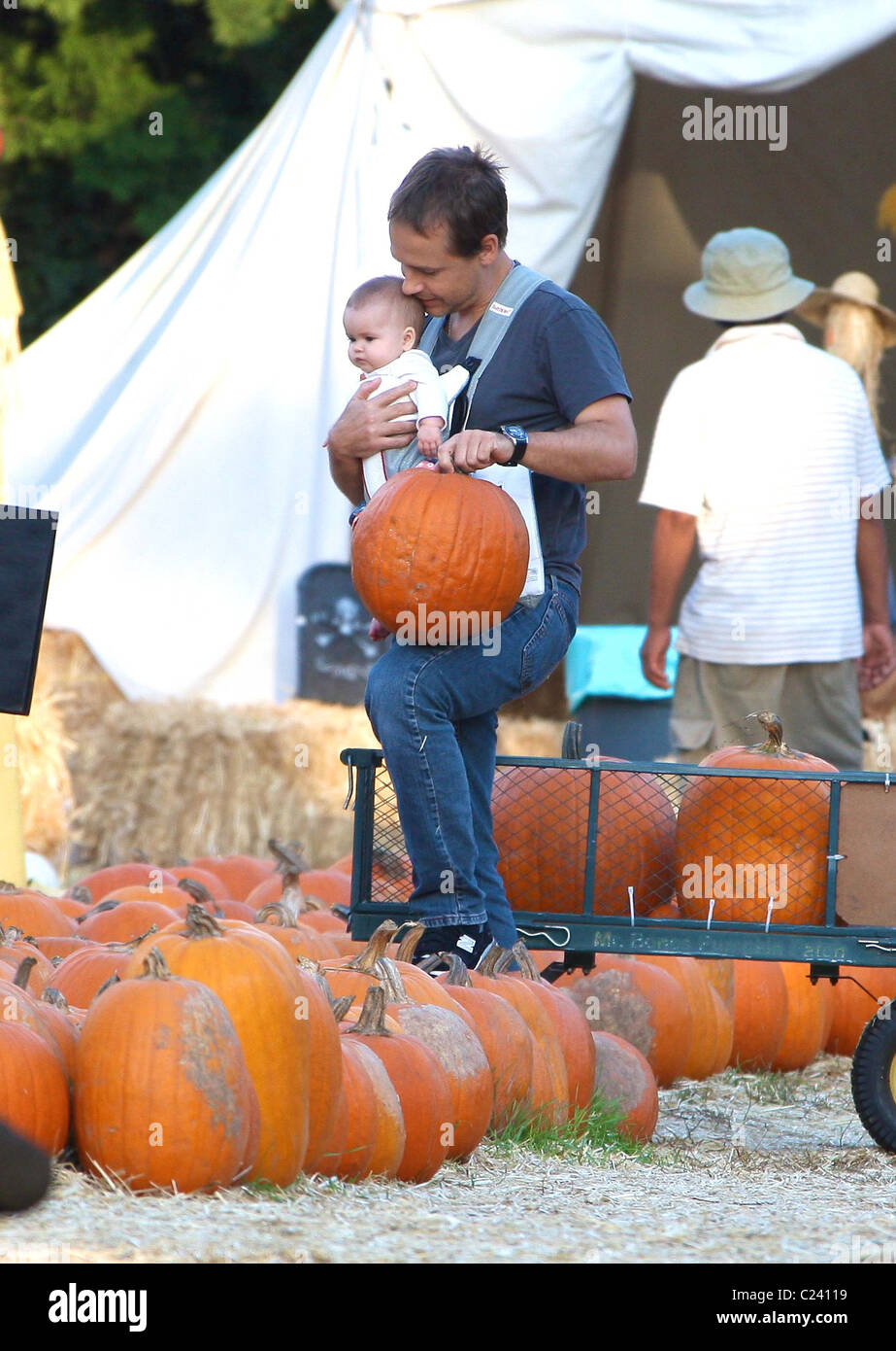 Chad Lowe and daughter Mabel Painter Lowe visit Mr. Bones Pumpkin Patch