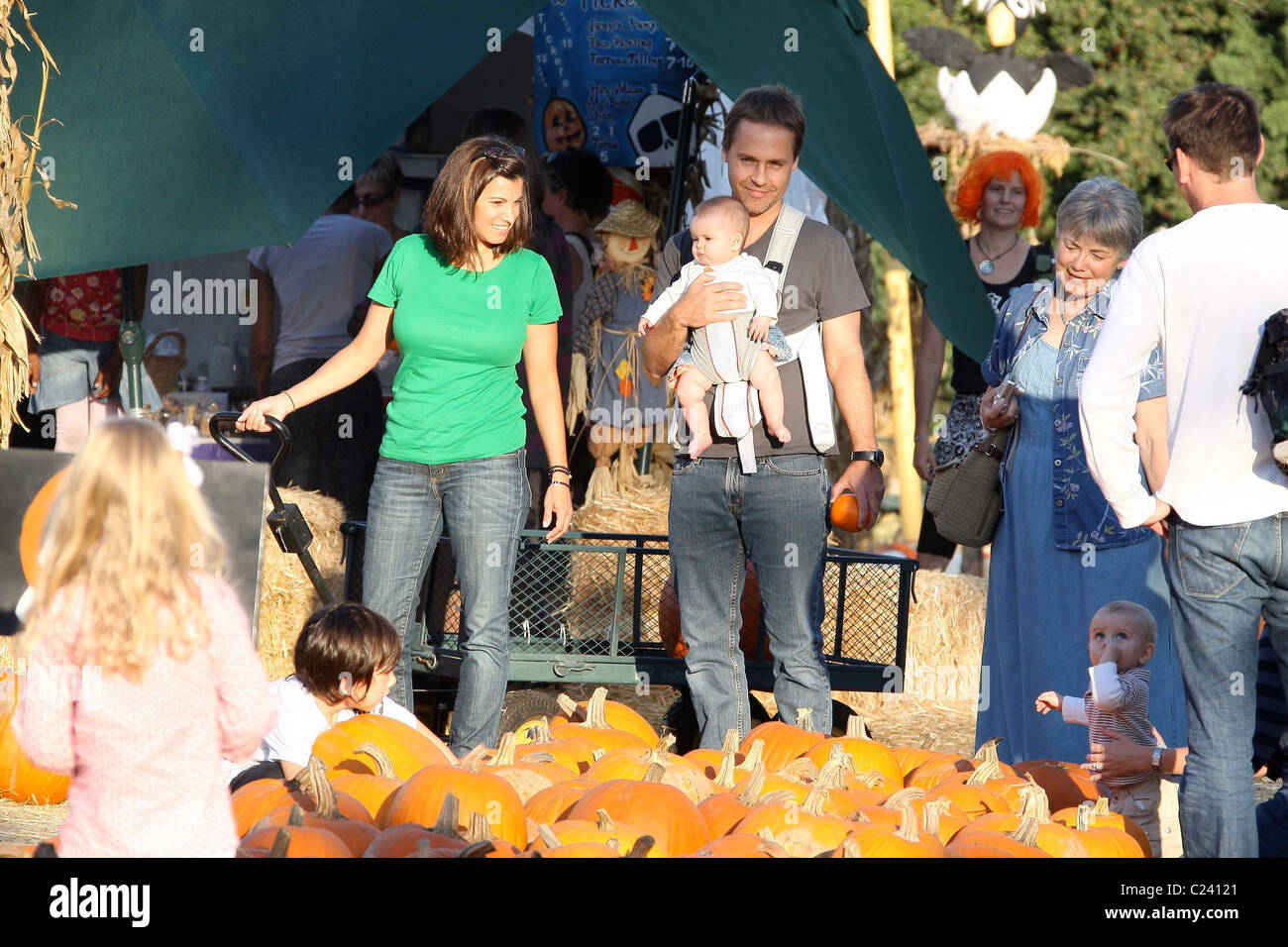 Chad Lowe, Kim Painter and daughter Mabel Painter Lowe visit Mr. Bones ...