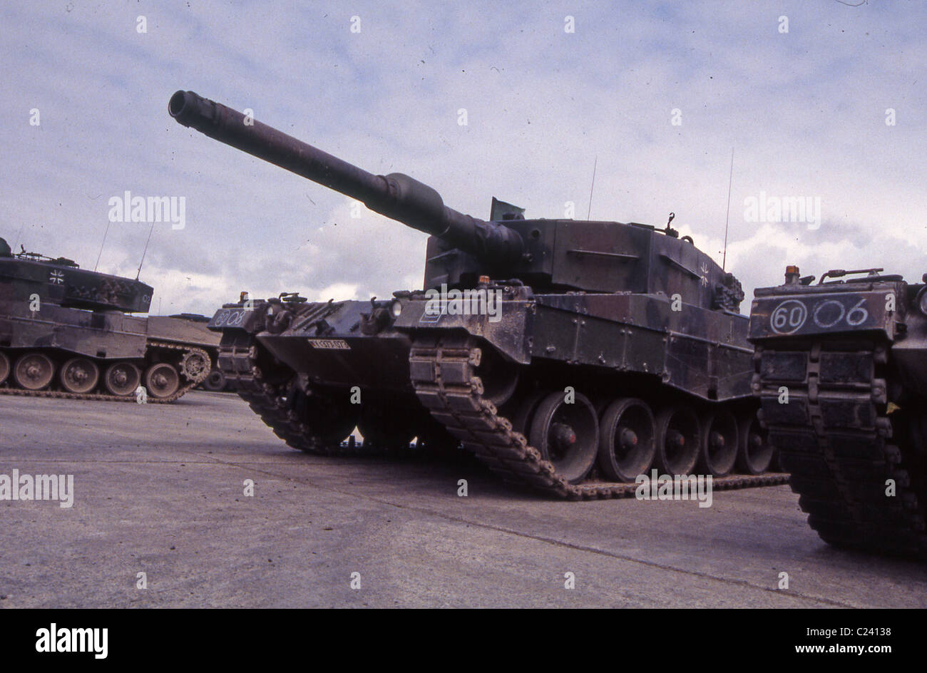 Leopard 2 German main battle tank on the rangers in west wales Stock Photo