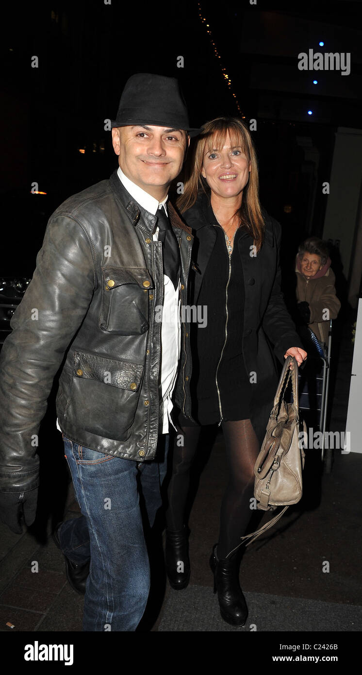 Stuart Watts, celebrity PR, arriving at the Mayfair hotel with a friend