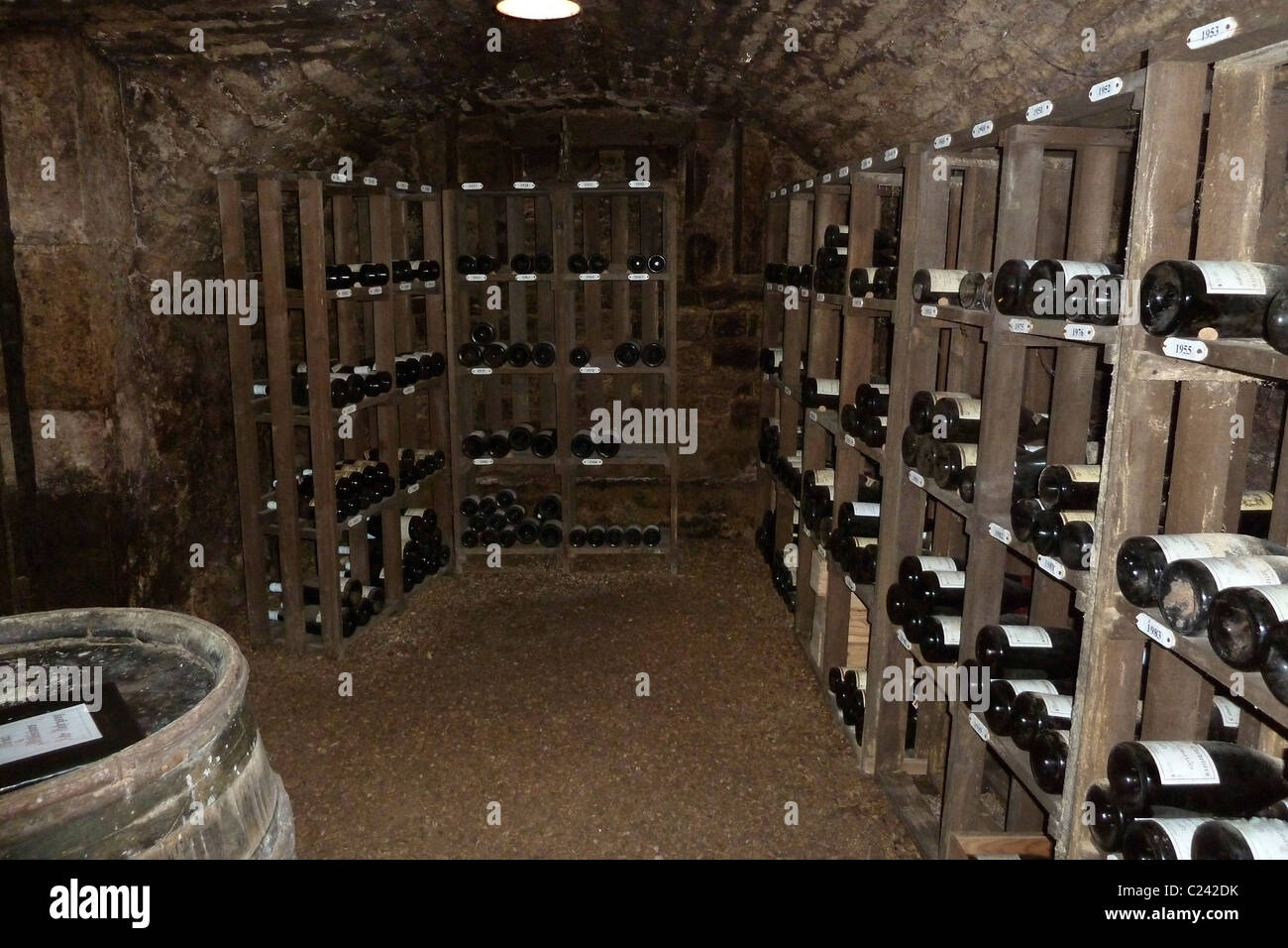 Caves, wine cellars du Couvent des Cordeliers, Beaune France 110083 Chablis Stock Photo