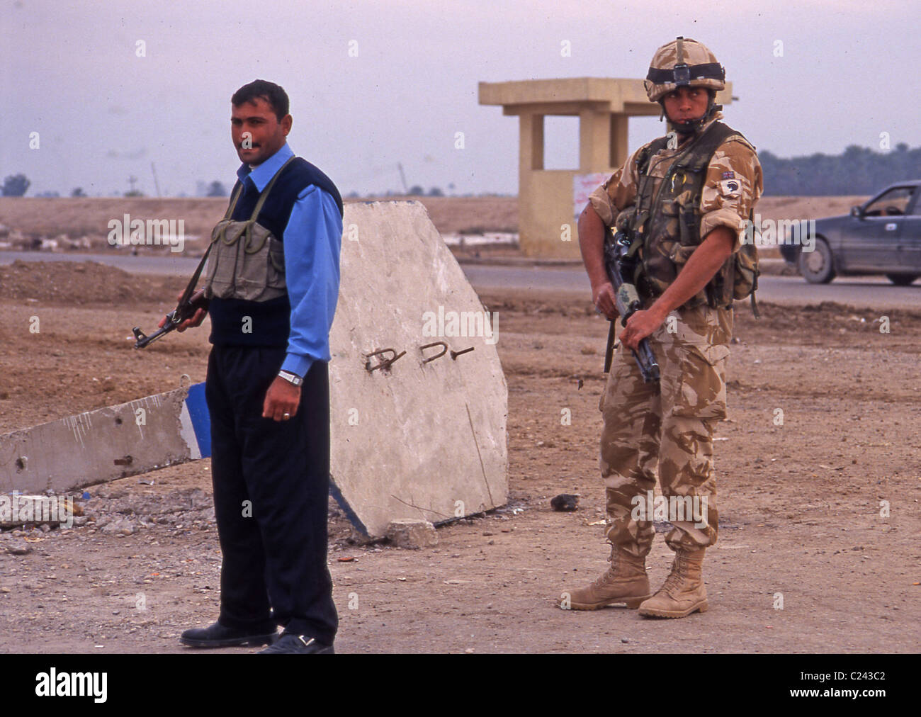 A joint patrol with the British army and the Iraq police force in Basra ...