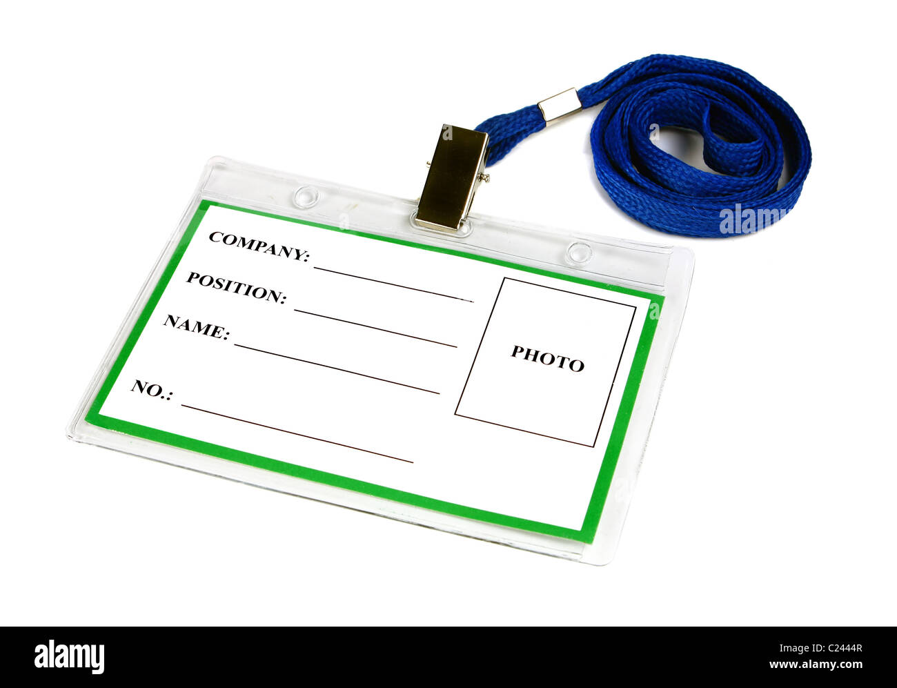 card empty ID badge isolated on white background Stock Photo - Alamy