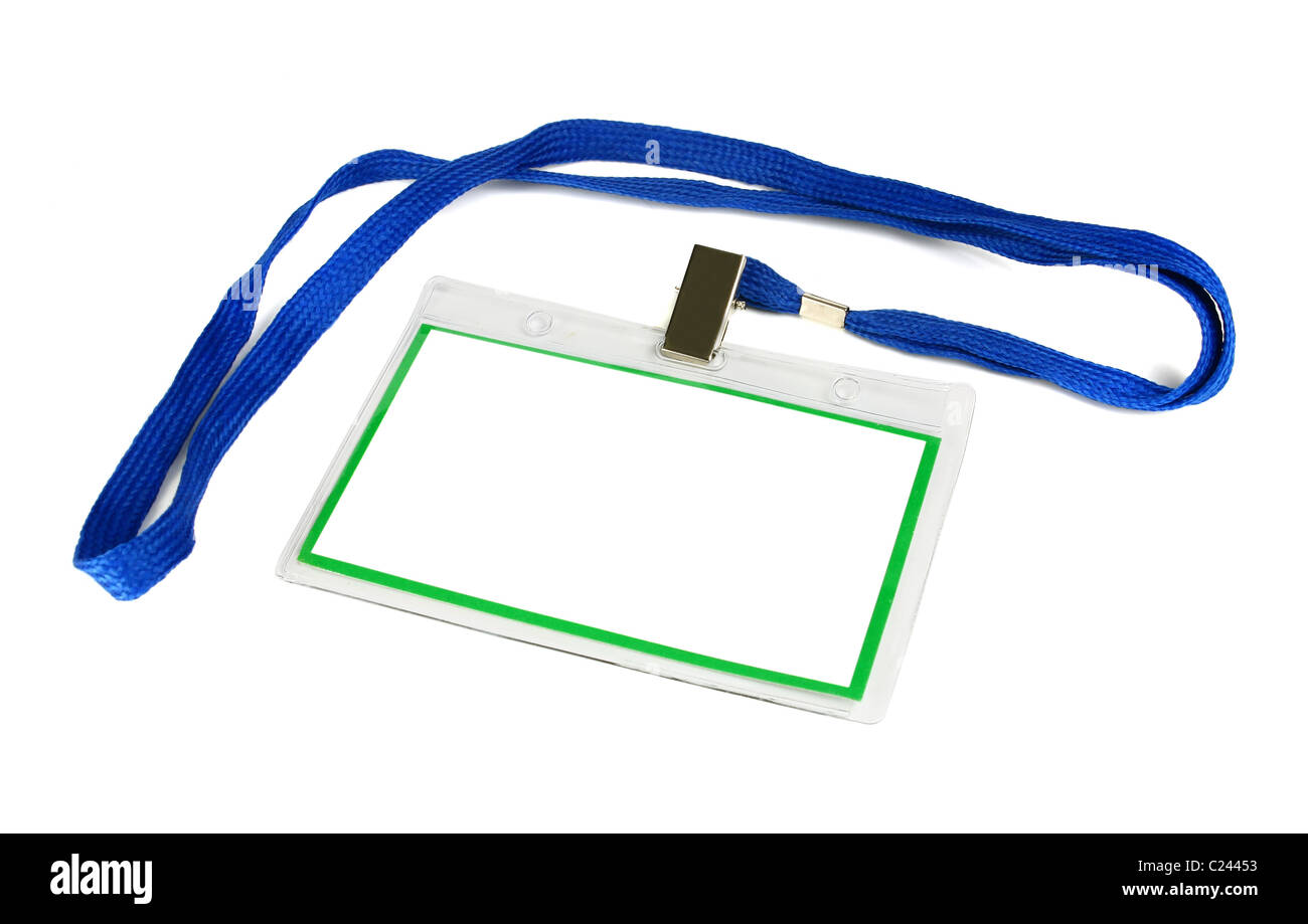 card empty ID badge isolated on white background Stock Photo - Alamy