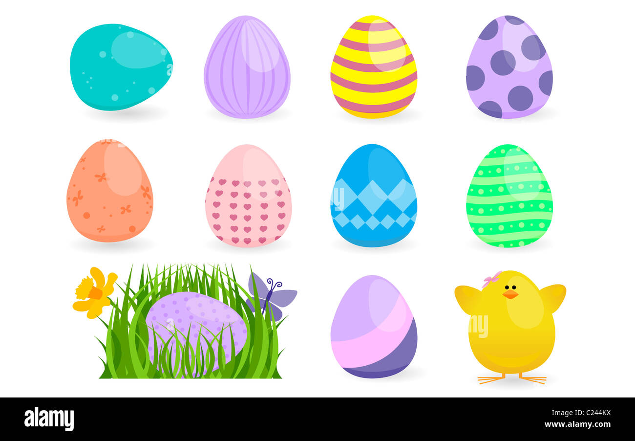 Spring Easter Egg Hunt Design Element Collection Stock Photo Alamy