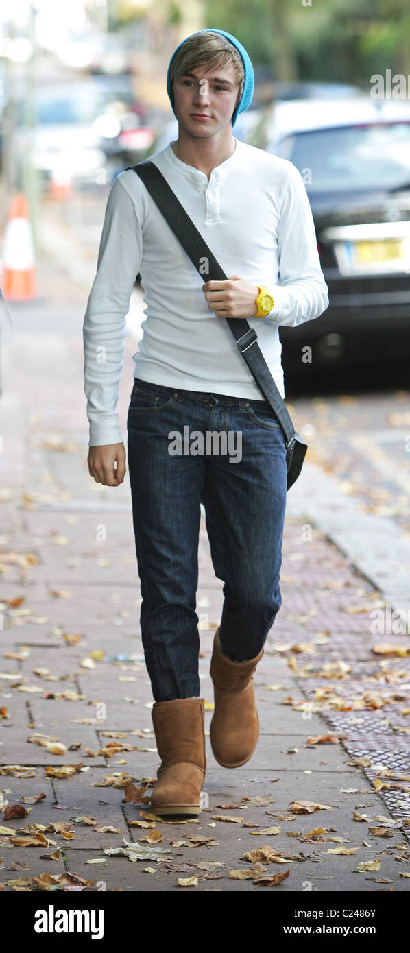 Lloyd Daniels outside the 'X Factor' house wearing a pair of Ugg Boots  London, England - 04.11.09 Mandatory Credit Stock Photo - Alamy
