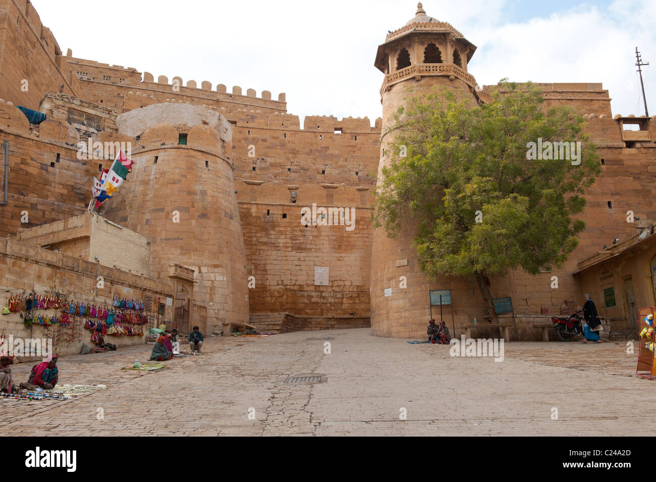 The entrance gate which leads to the stunning fort of Jaisalmer; Rajasthan. Stock Photo