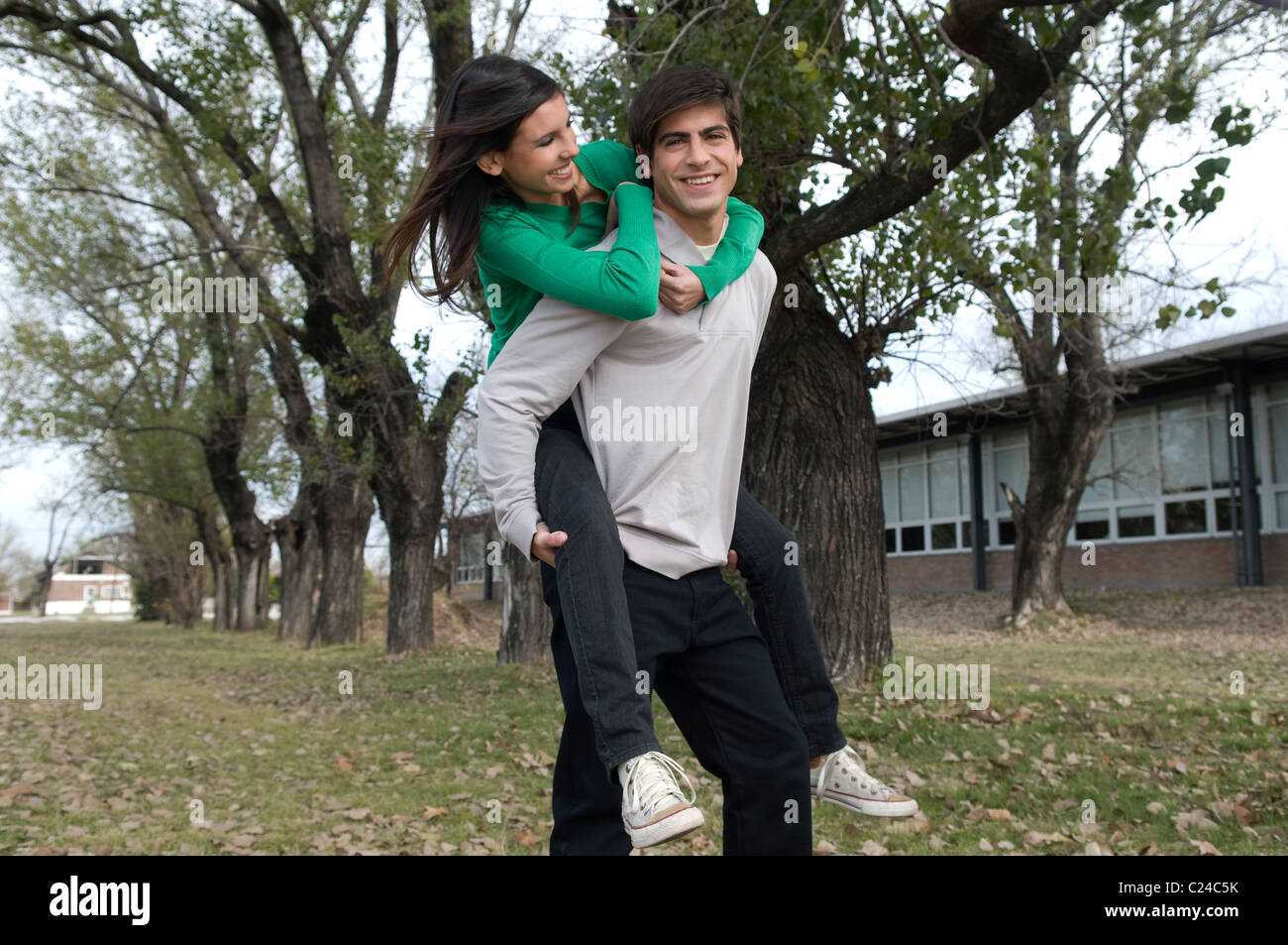 Couple of university students on campus Stock Photo - Alamy